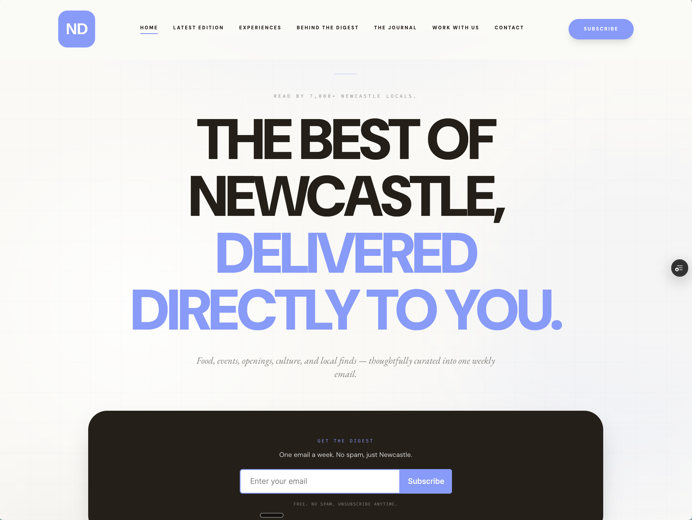 Newcastle Digest website screenshot