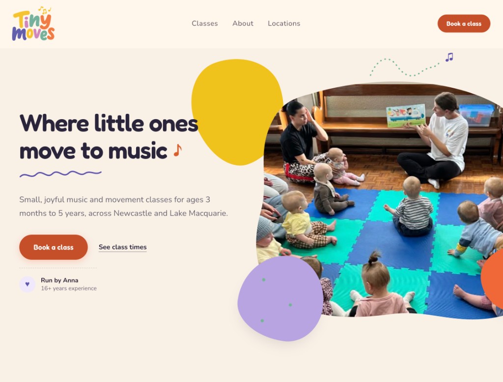 The new Tiny Moves homepage